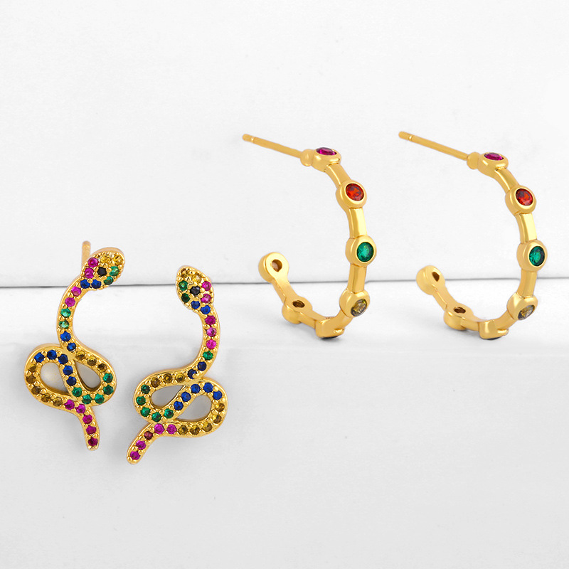 Earrings Snake Earrings Female C-shaped Senior Earrings display picture 1