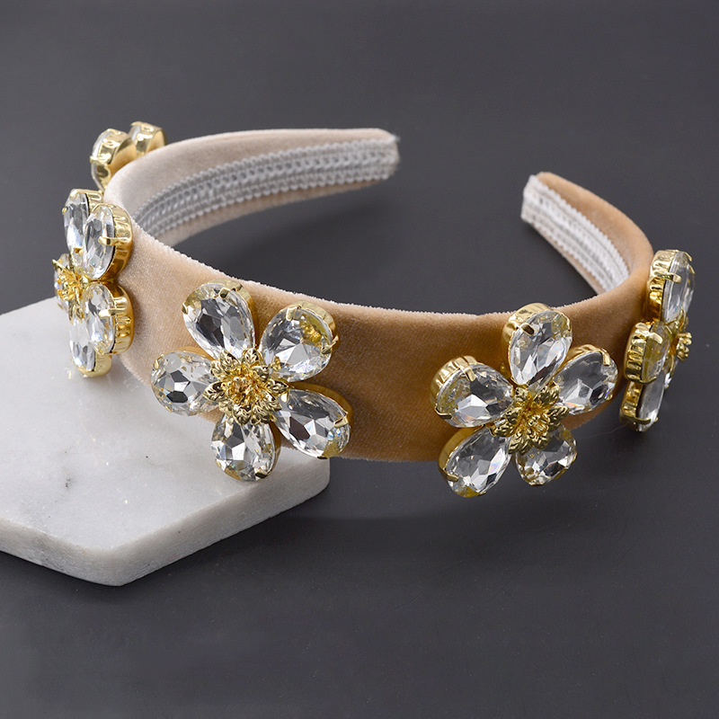 Fashion Baroque Crystal Flower Headband Wholesale display picture 2