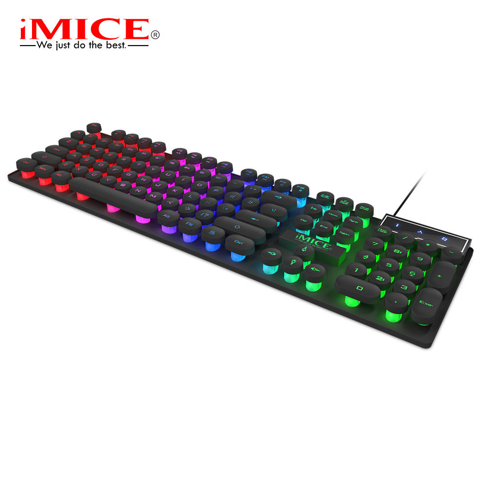 IMICE Direct USB Desktop Punk Mechanical Touch Suspended Round Hat Esports Glow Game Keyboard_voghion.com