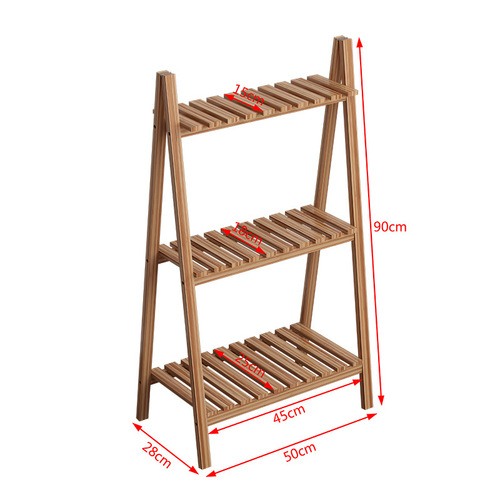 Manufacturer pastoral solid wood white flower stand floor-standing three-layer storage rack folding multi-layer storage rack living room shoe rack wholesale
