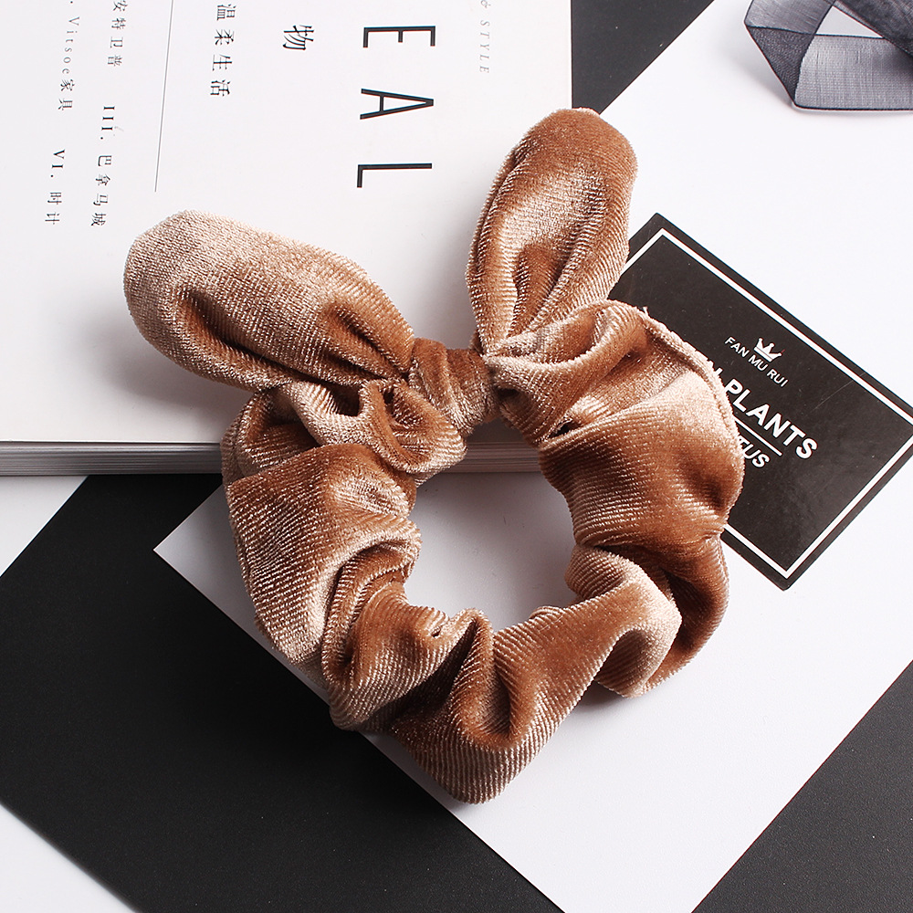 New Korean Retro Velvet Rabbit Ears Cheap Scrunchies Wholesale display picture 31