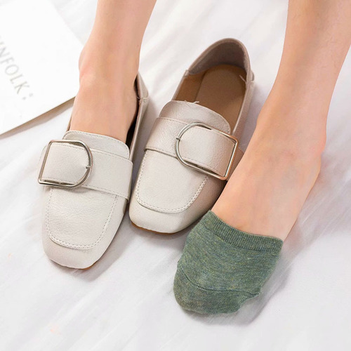 Spring and summer thin cotton half-palm invisible socks women's boat socks shallow solid color Korean style socks women's socks wholesale