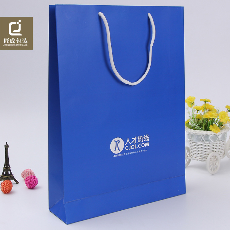 厂家直销牛皮纸环保手提袋简约白卡纸袋服装购物袋礼品袋定制LOGO