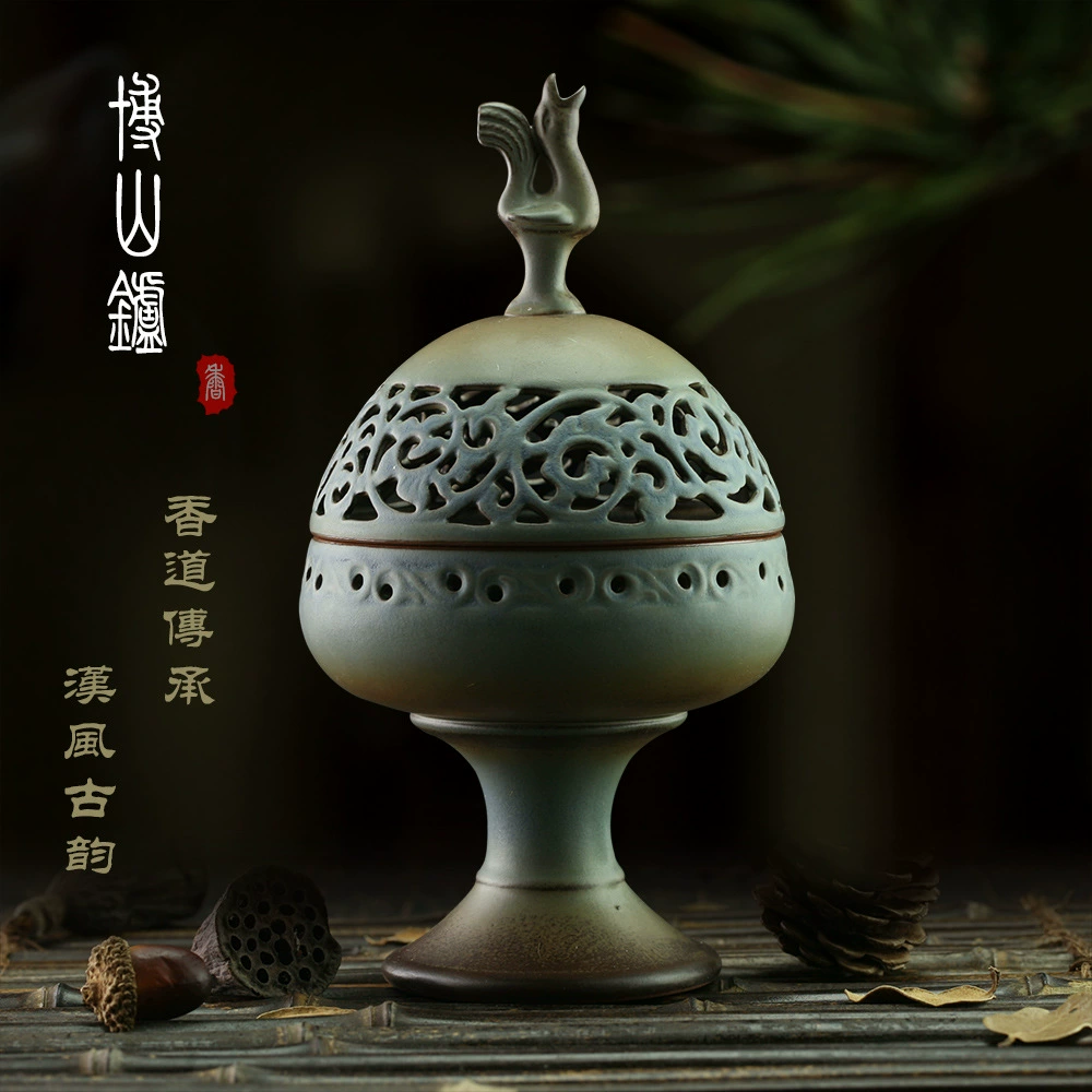 Антикварная печь Boshan горелка для благовоний фиолетового песка керамическая курильница для благовоний ручной работы башня курильница для благовоний сандаловое дерево держатель для благовоний