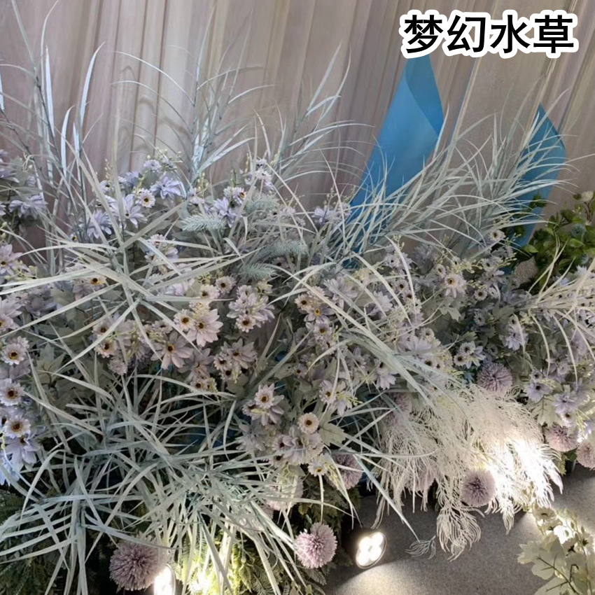 仿真3叉芦苇厂家 大梦幻水草 稻草新款婚礼路引工程布置假花批发