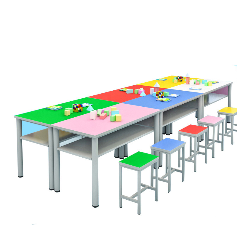 Desk and Chair Set, Training Table, Tutoring Class Desk and Chair Combination, Colorful Art Drawing Table, Children's Study Table