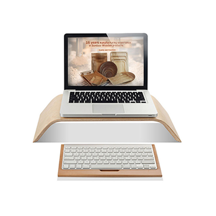 Home Office Laptop Stand Base Bamboo Desktop Monitor Heightening Cooling Rack Screen
