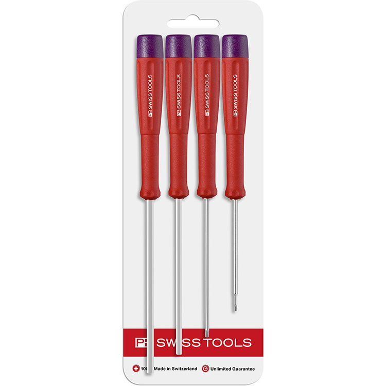 瑞士PB SwissTools  精密一/十字螺丝刀4件套 吸塑卡  PB 8625.CN