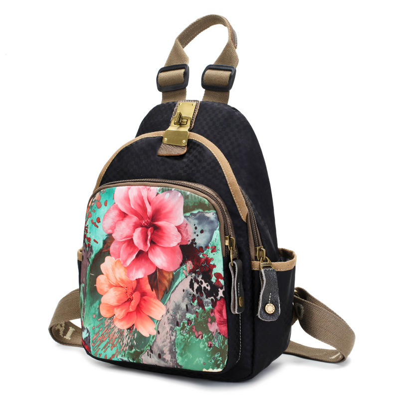 2019新款廠家直銷新款女式雙肩包複古印花牛津小包時尚百搭女包