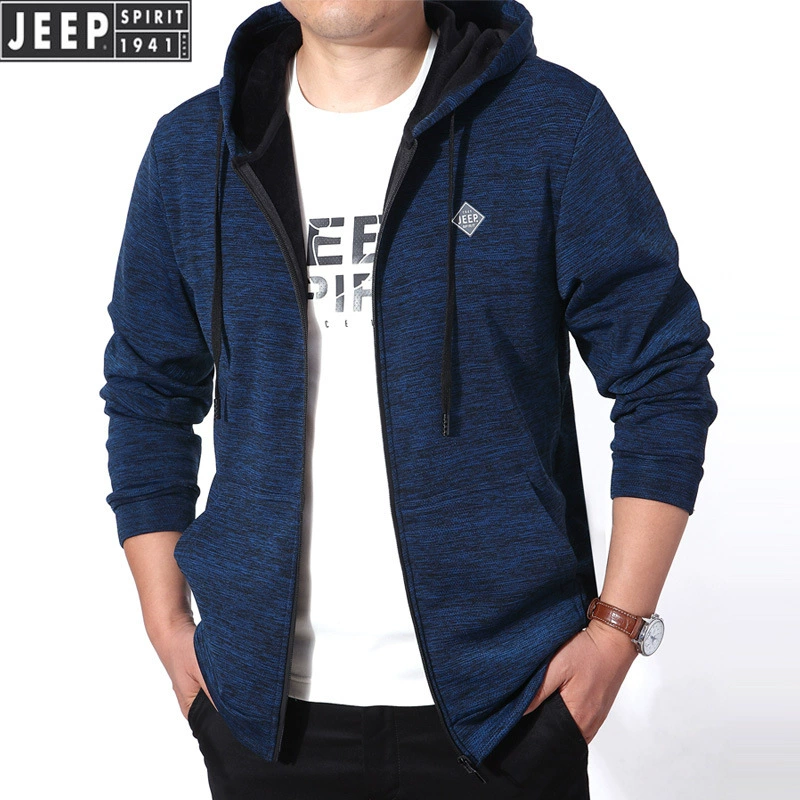 JEEP SPIRIT осенне-зимнее Новое мужское пальто-свитер больших размеров Молодежная Модная рубашка на молнии пальто 0045