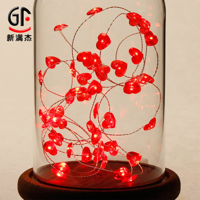 Amazon selling led love string lights Clover string lights Valentine's Day gules Peach Diamond three-dimensional decorate