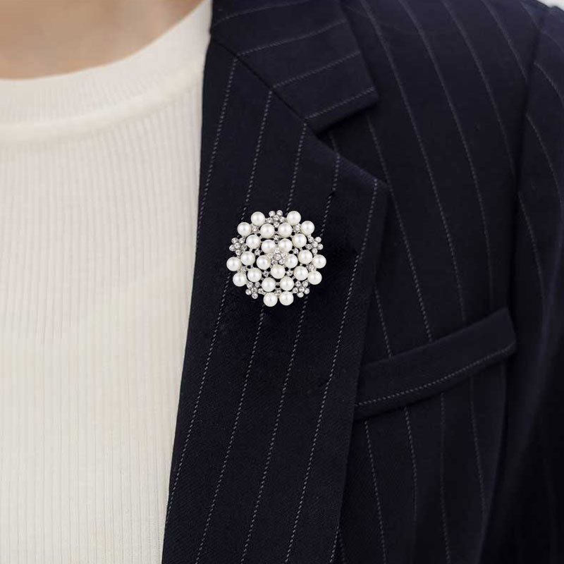36g Weight Brooches Classification Holiday, Daily Occasion Alloy Material Flower Pattern Women's Gender Plating Design Elegant Style Elegant Pin Flower Alloy Plating Women's Brooches 19