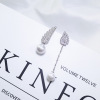 Asymmetrical long design earrings from pearl, silver 925 sample, simple and elegant design