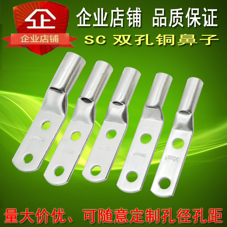 SC2开口双孔铜线耳 观察口接线端子 SC2-10-6双孔  接线端子