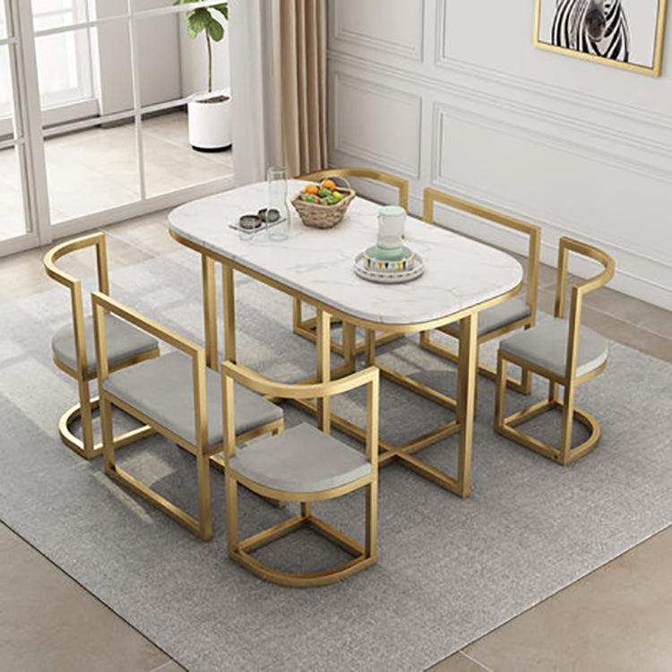 Nordic marble dining table and chair combination creative small…