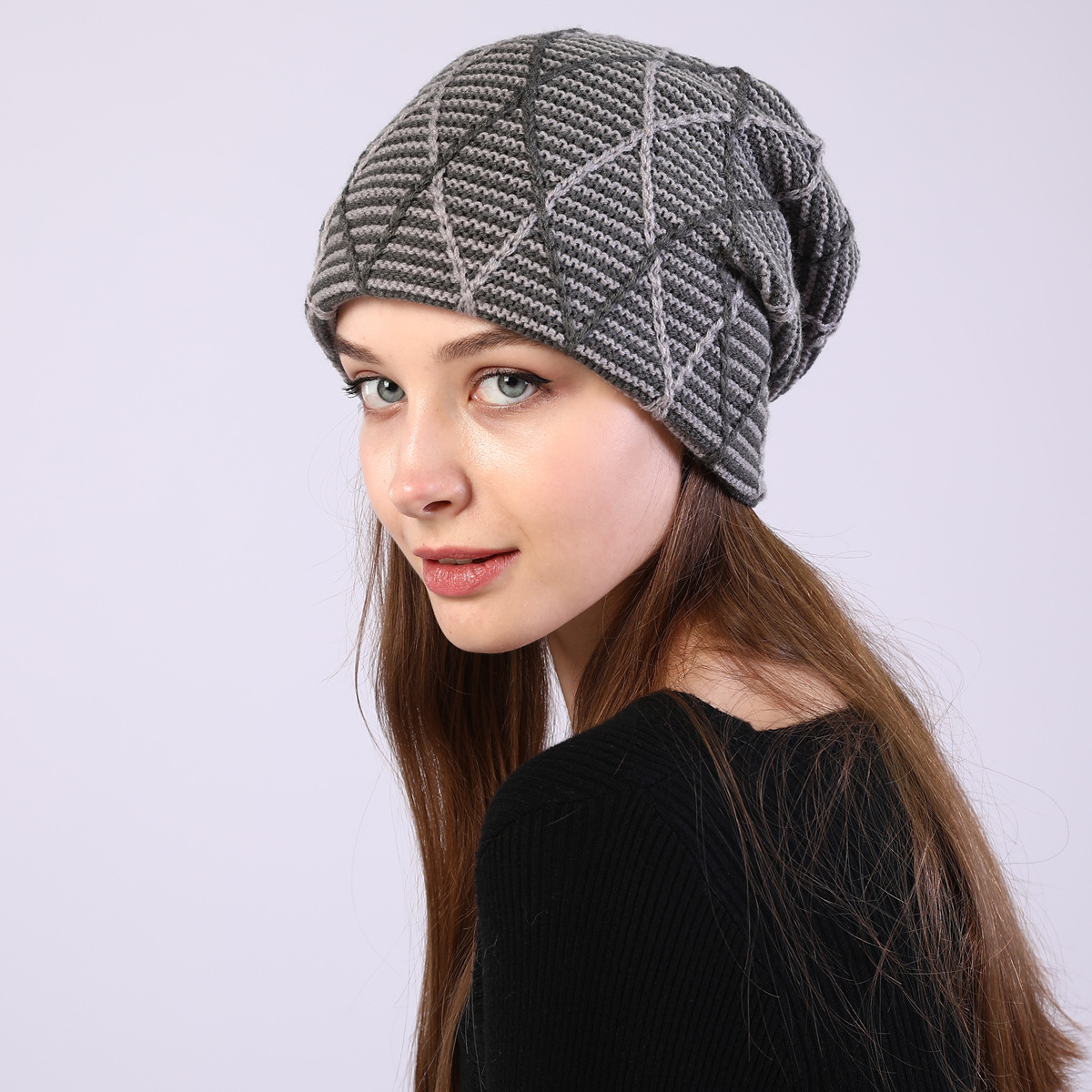 Knitted Beanie Hat For Autumn And Winter Warm Ear Protection_voghion.com