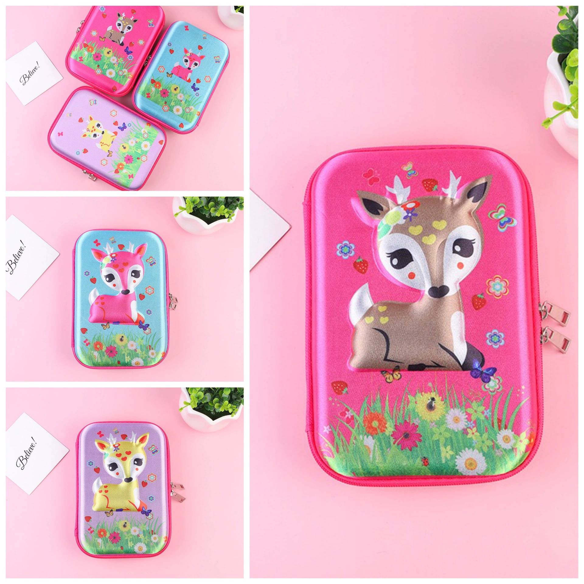 Cartoon three dimensional children's capacious pencil case, organizer bag, Birthday gift