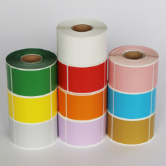 買五送一 彩色熱敏標籤紙 三防不乾膠條碼紙免碳帶打印 黃色