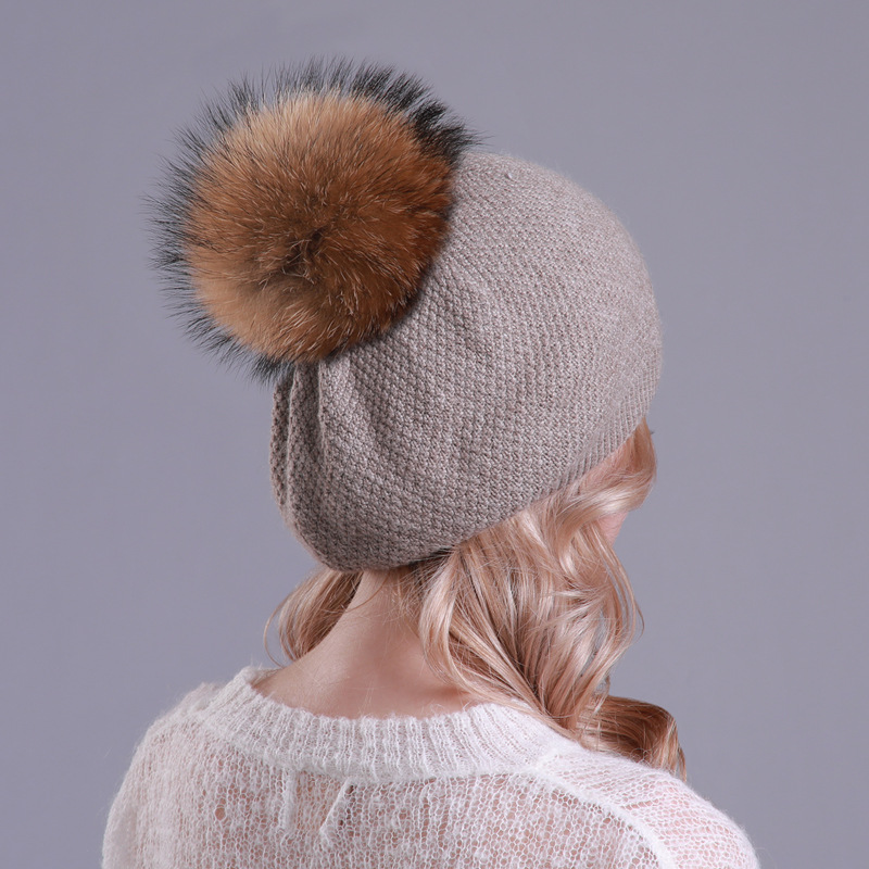 Damen Strickberet Aus Wolle Elegante Winter Kopfbedeckung_voghion.com