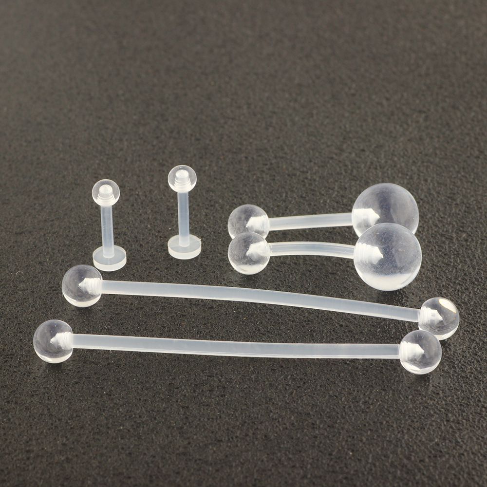 Acrylic Clear Belly Button Ring Set - Stainless Steel Eyebrow Tongue Nose Piercing Jewelry detail image 14