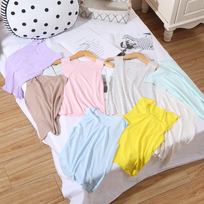 兒童隨心裁無痕背心內穿男女童無骨寶寶打底衫薄款50支蘭精莫代爾