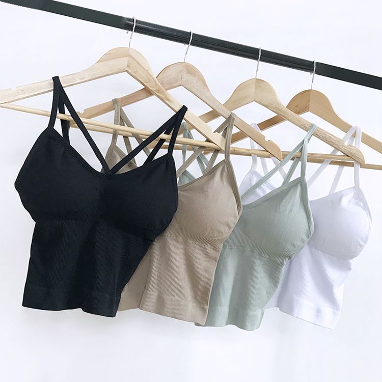 Manufactor Supplying seamless V8 Camisole girl Wireless Bras vest ventilation Sweat Gather camisole