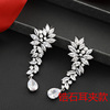 Accessory, long ear clips, fashionable dress, zirconium, earrings, suitable for import, Korean style, simple and elegant design, no pierced ears