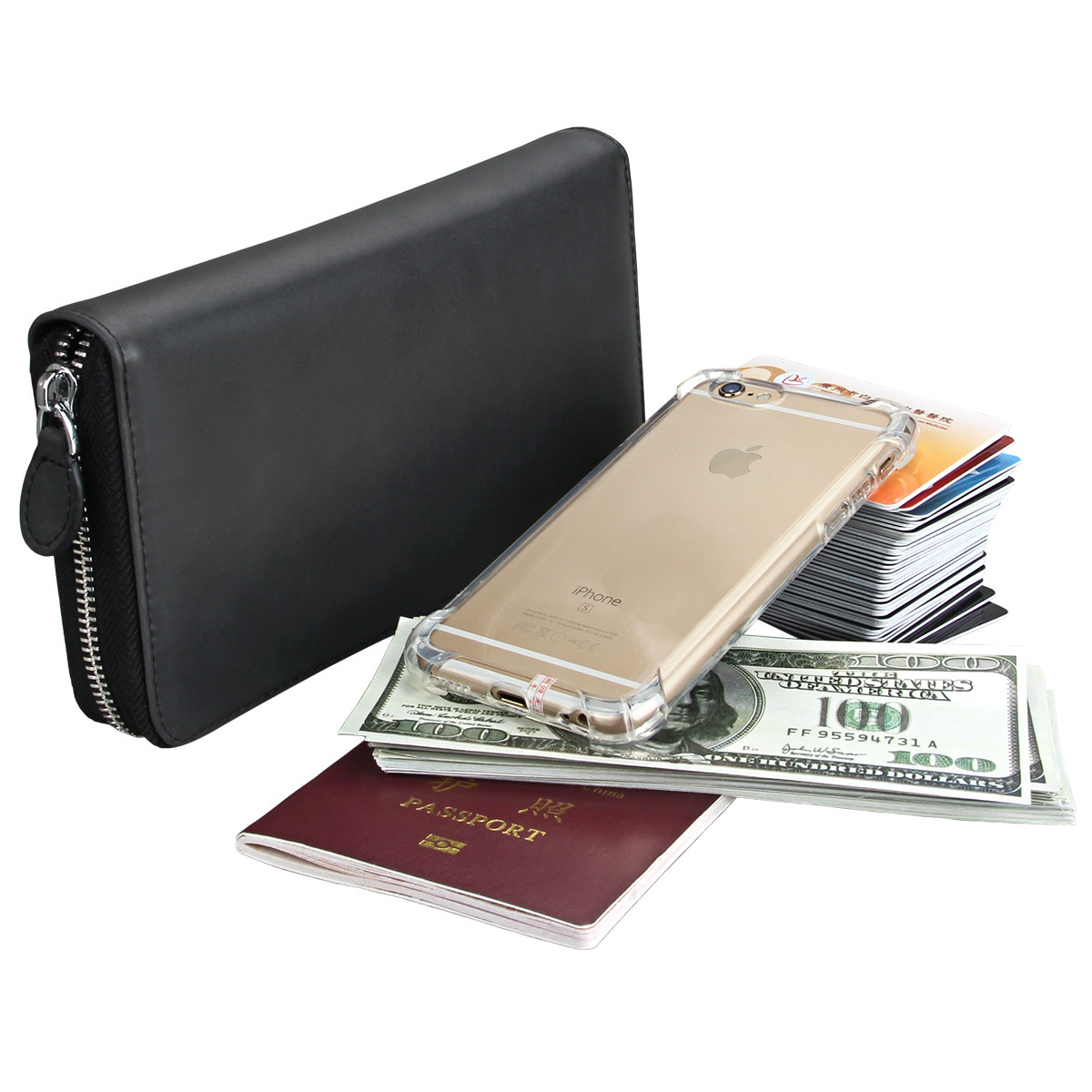 Wallet Card Holder Versatile Bag Rfid Men's Genuine Leather Large Capacity Women's Long Zip Organ Card Holder Multiple Card Slots display picture 43