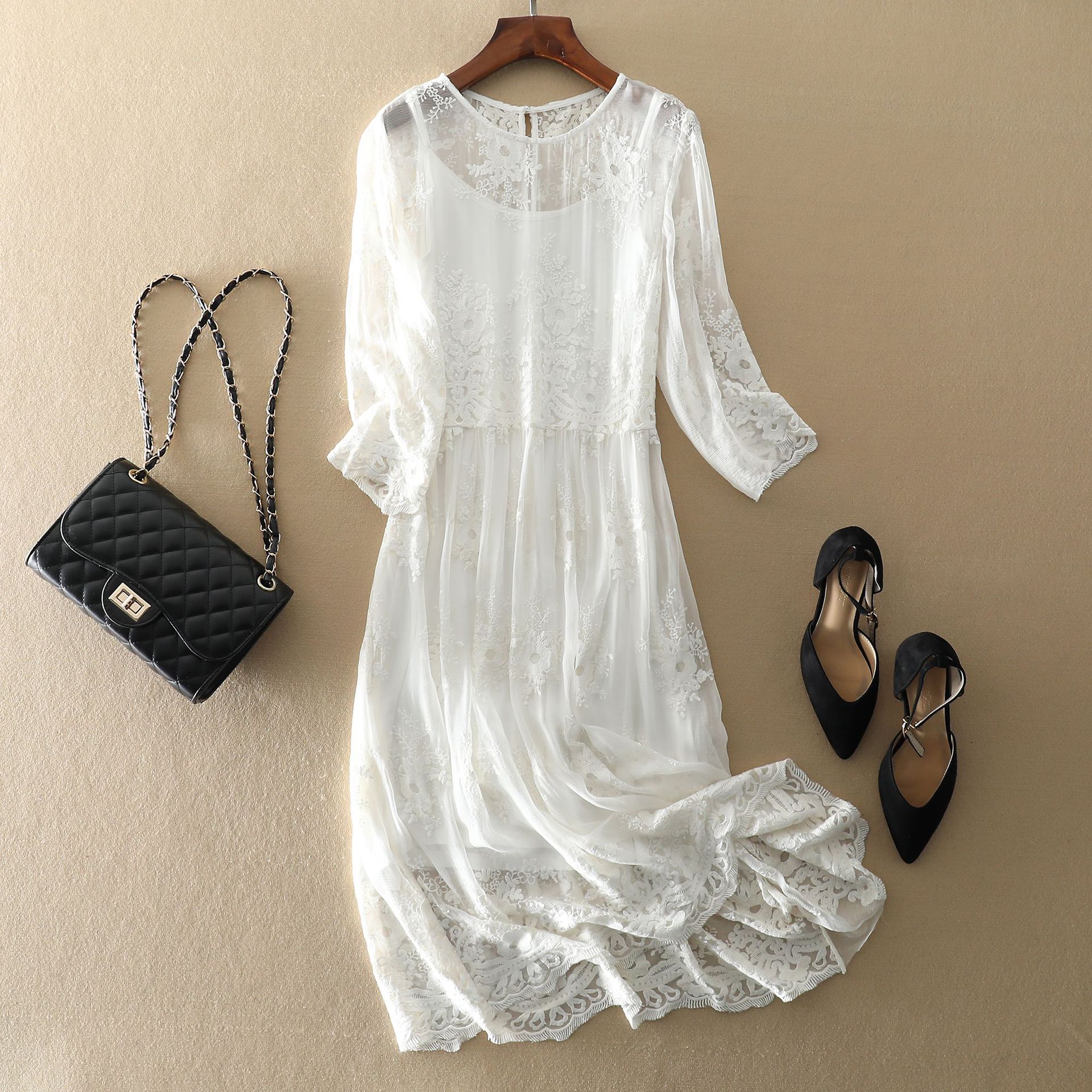 Bohemian Lace Embroidered Silk Dresses