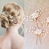 Chinese hairpin for bride, accessory from pearl, crystal, beaded bracelet, hairgrip