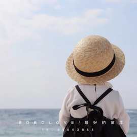 宝宝帽子春夏薄款婴儿童草帽渔夫帽遮阳婴幼儿可爱男童女童