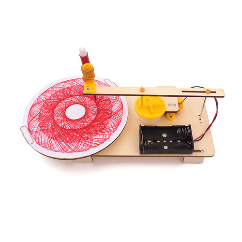 Primary and Middle School Students' Fun Handicrafts, Technology DIY Electric Drawing Machine Material Kit, Science Educational Toy
