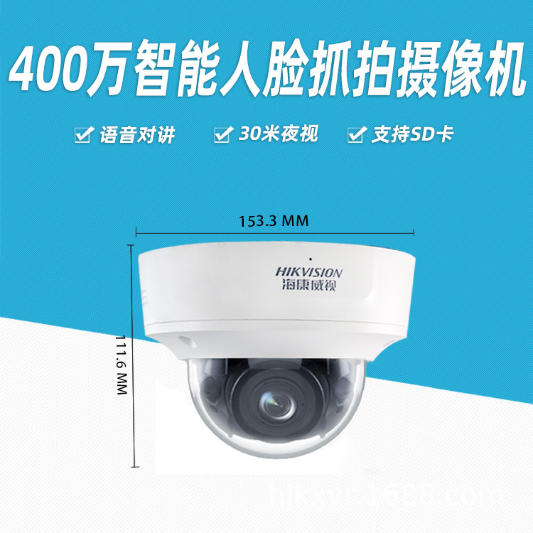 海康威视400万智能人脸抓拍网络摄像机DS-2CD3746FDWDA2/F-IZS