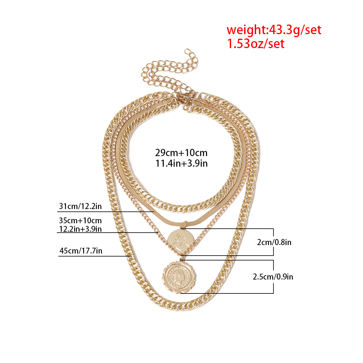 Jewelry Hip Hop Thick Chain Necklace Retro Round Card Lace Tag Necklace display picture 16