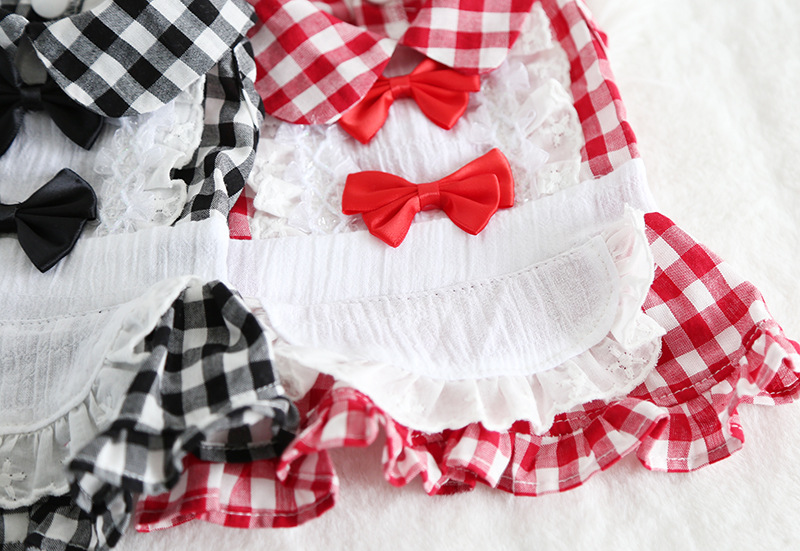 格子蝴蝶结女仆裙