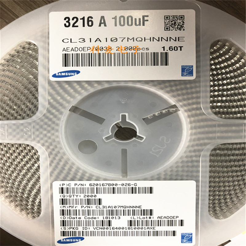 1206 107M 6.3V 100UF X5R材质 20% 高容贴片陶瓷电容