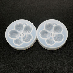 Proudly Made DIY Crystal Resin Mold Single Cherry Blossom Mold Mirror Pendant with Hole Silicone Mold