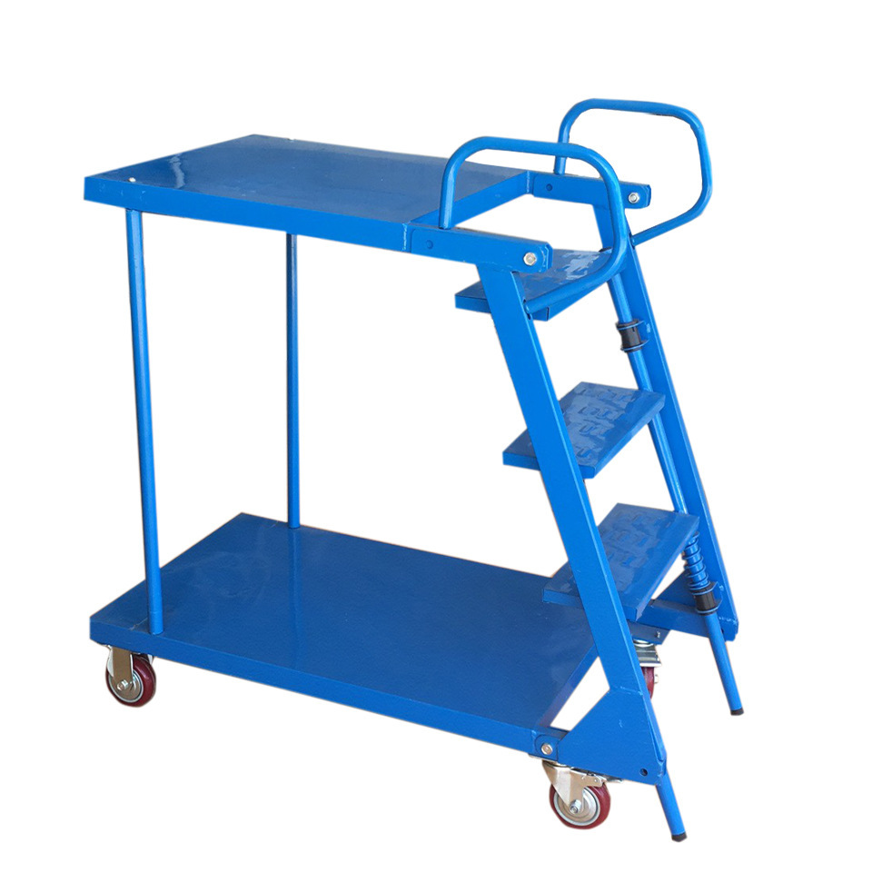 折叠式超市登高车广州中山仓库移动平台登高梯