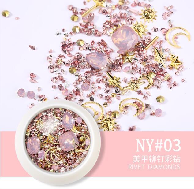 Accesorios de uñas transfronterizos nuevas decoraciones de diamantes uñas 2019 tormenta de Nueva York traje mixto
