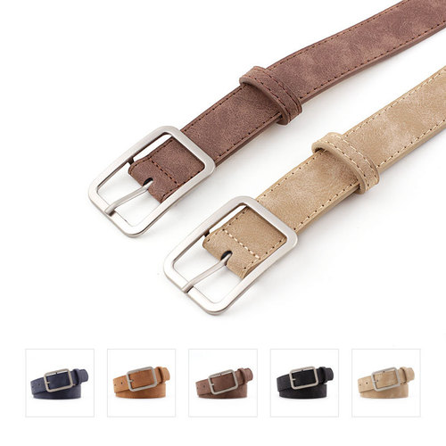 Korean style new simple and versatile square buckle imitation leather popular belt fashion belt retro student belt wholesale