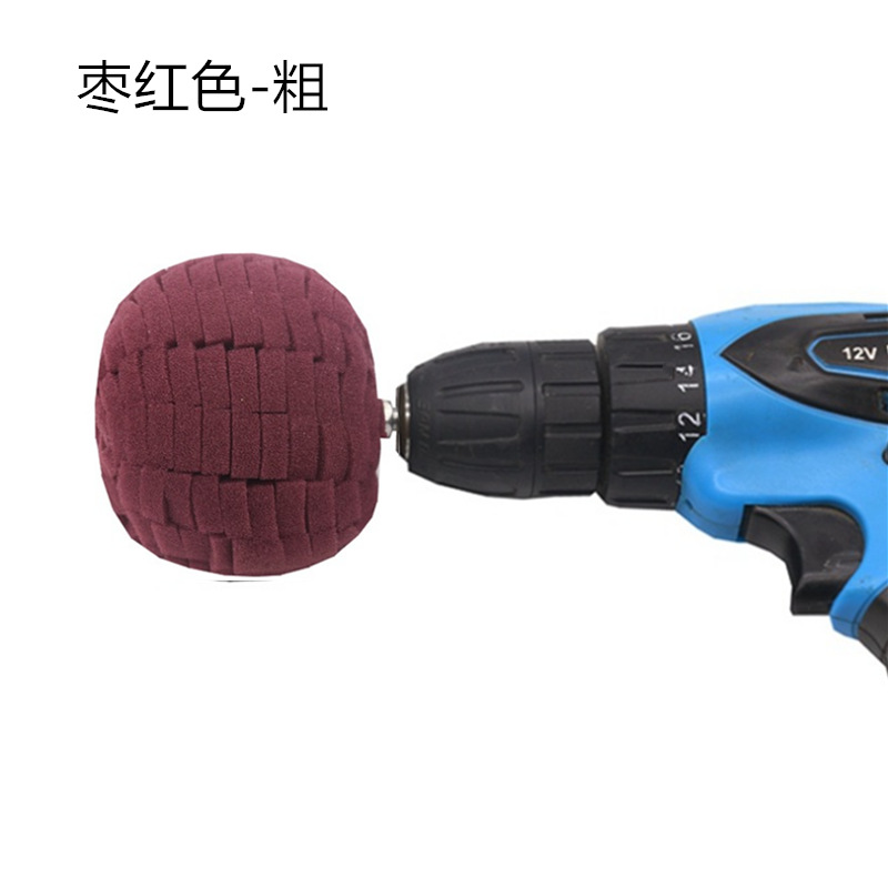 Venta al por mayor detalles de belleza coche cero pulido esponja cónica pulido rueda cubo medio malla esponja cepillo mango diámetro 6mm