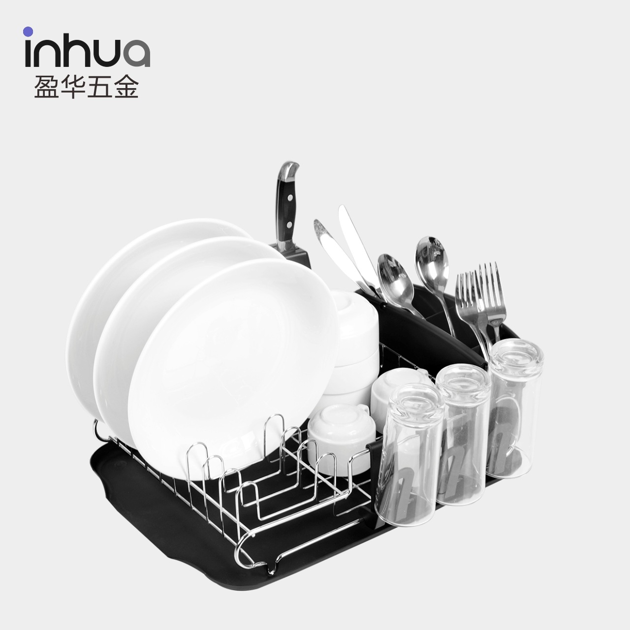 简约单层电镀铁艺沥水架厨房餐具收纳架跨境电商多功能碗碟架
