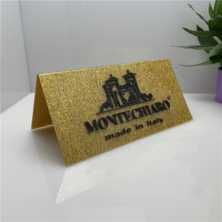 金底黑字亚克力台牌V形台卡广告桌牌商品展示牌LOGO三角牌加工