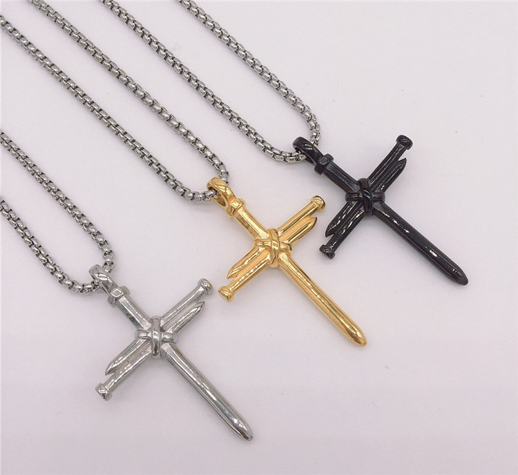 1 Piece Quantity 1 Piece 35*47mm 304 Stainless Steel 18K Gold Plated Cross Polished Pendant