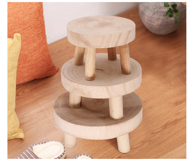 Classical Simple Style Solid Color Solid Wood Jardiniere Artificial Decorations display picture 3