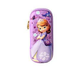 新款定制文具盒女童苏菲亚EVA笔盒大容量3D儿童铅笔盒文具包潮