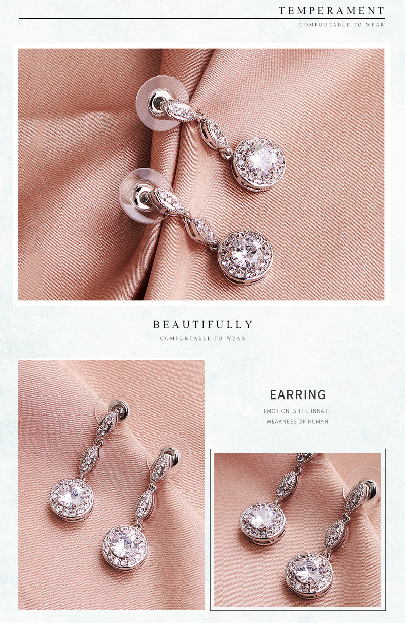 Korean Fashion Zircon Simple New Diamond Earrings For Women Wholesale display picture 3