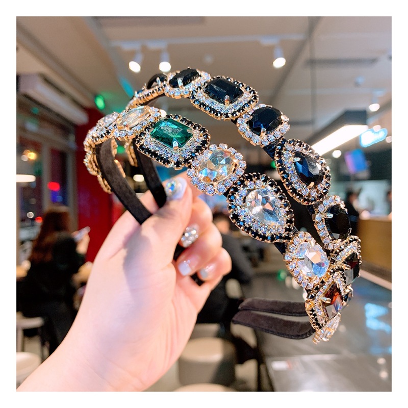 Koreanische Version Des Kaufs Von Xiao Xiang Feng Heavy Industry Sea Story Barockstil Edelstein Farbe Diamant Stirnband All-match Haarnagel Schmuck display picture 29