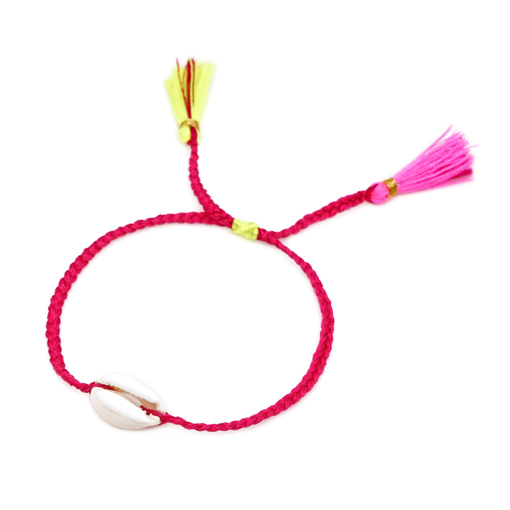 Pulsera De Concha Multicolor Tejida A Mano Con Borla De Moda display picture 18