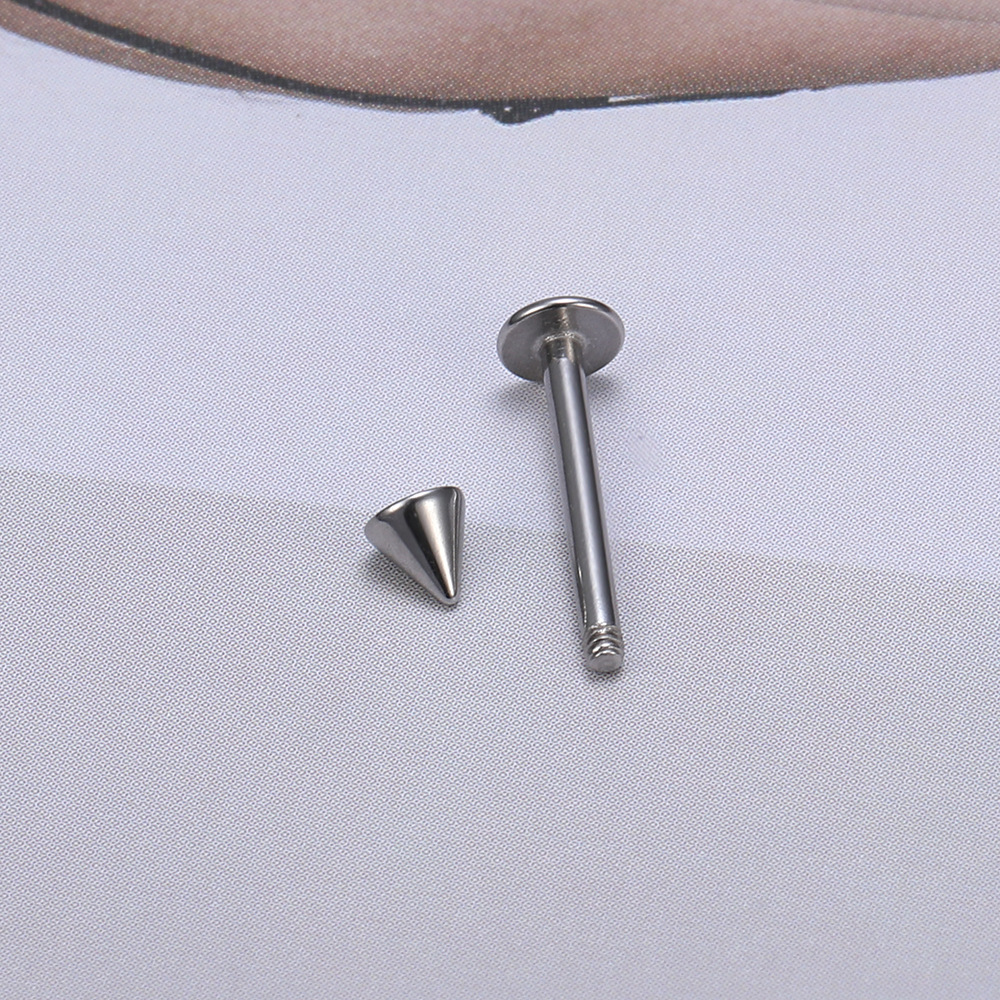 Pointed titanium steel lip stud product view